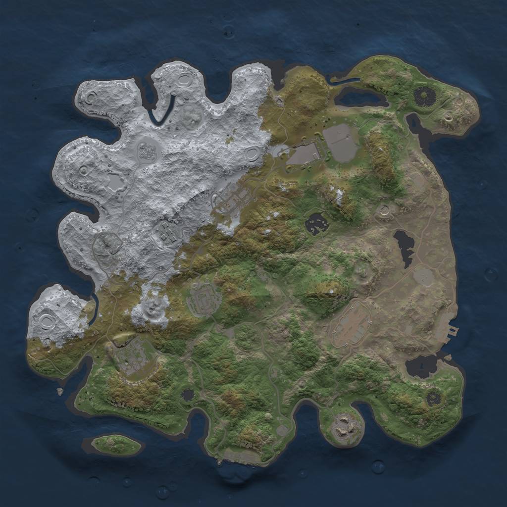 Rust Map: Procedural Map, Size: 3500, Seed: 31560, 17 Monuments
