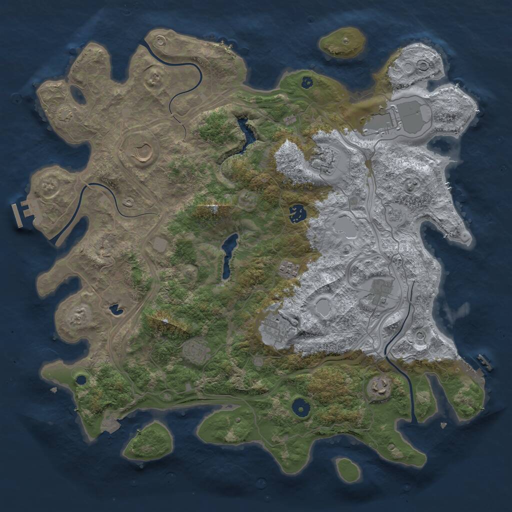Rust Map: Procedural Map, Size: 4250, Seed: 374682882, 15 Monuments