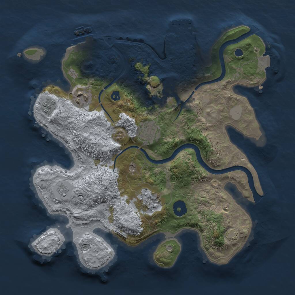Rust Map: Procedural Map, Size: 3000, Seed: 21489, 11 Monuments