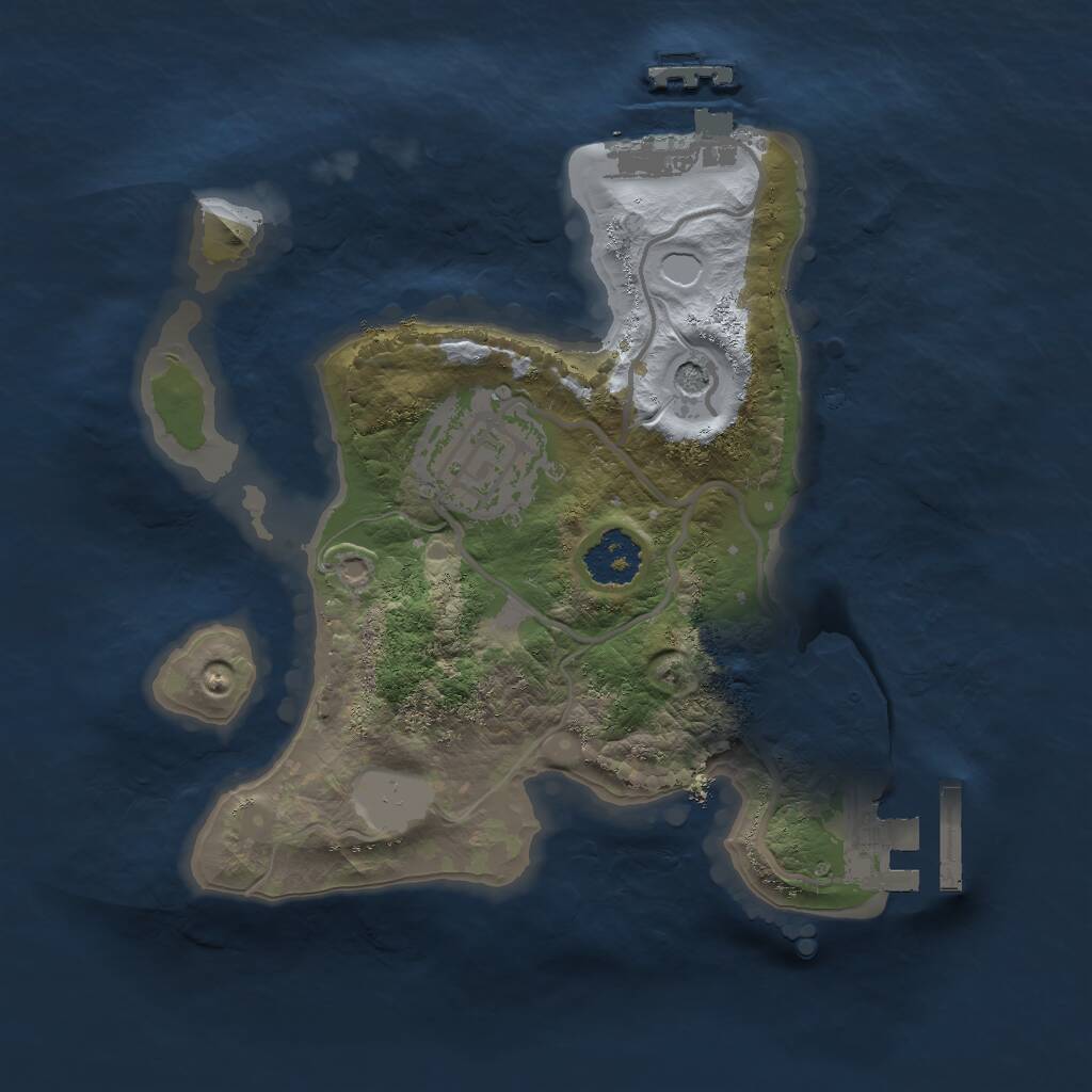 Rust Map: Procedural Map, Size: 2000, Seed: 964053661, 5 Monuments