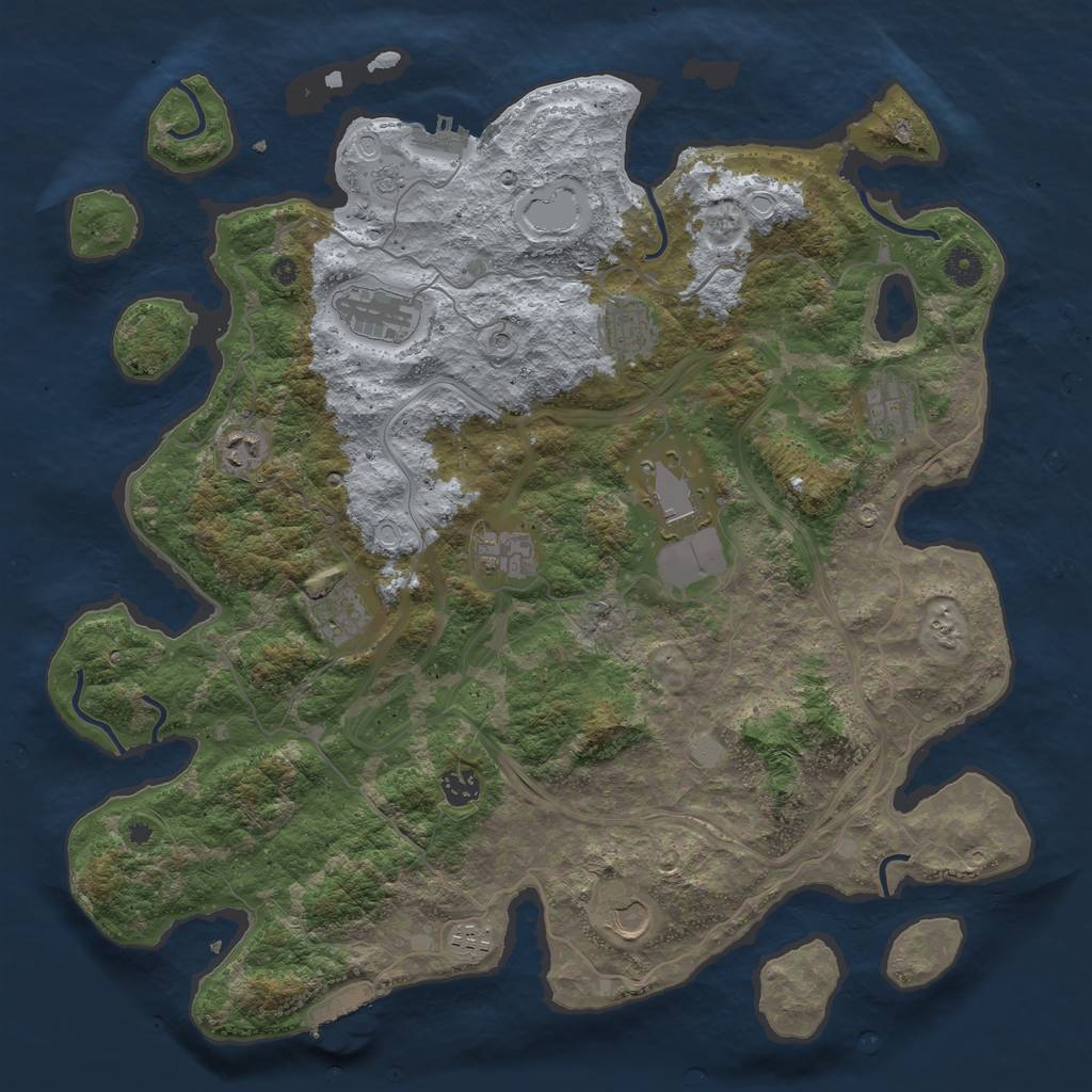 Rust Map: Procedural Map, Size: 4250, Seed: 1408777443, 19 Monuments