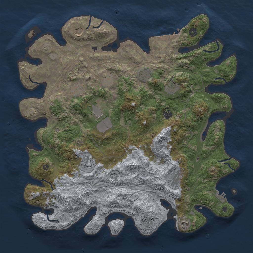 Rust Map: Procedural Map, Size: 4250, Seed: 32529592, 19 Monuments