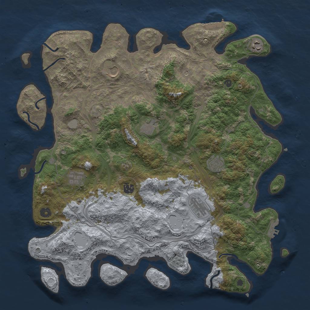 Rust Map: Procedural Map, Size: 4250, Seed: 2025363203, 15 Monuments