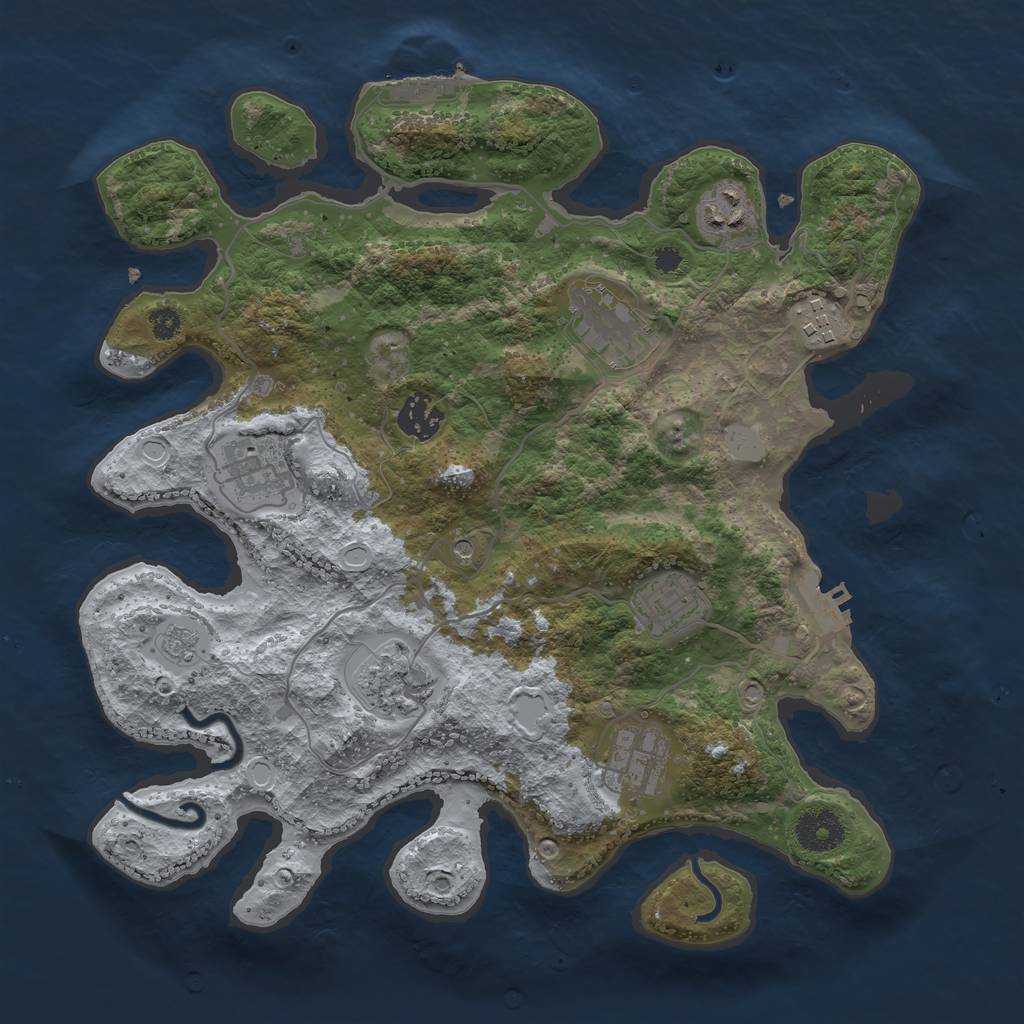 Rust Map: Procedural Map, Size: 3400, Seed: 191651891, 17 Monuments