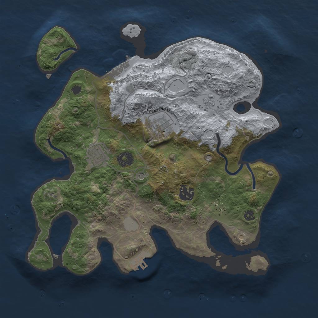 Rust Map: Procedural Map, Size: 3000, Seed: 7231601, 10 Monuments