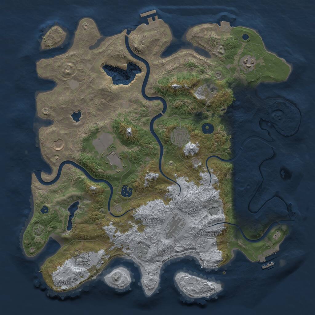 Rust Map: Procedural Map, Size: 4000, Seed: 556697629, 15 Monuments