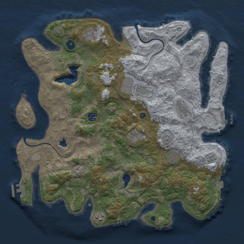 Rust Map: Procedural Map, Size: 4000, Seed: 1404340614, 14 Monuments