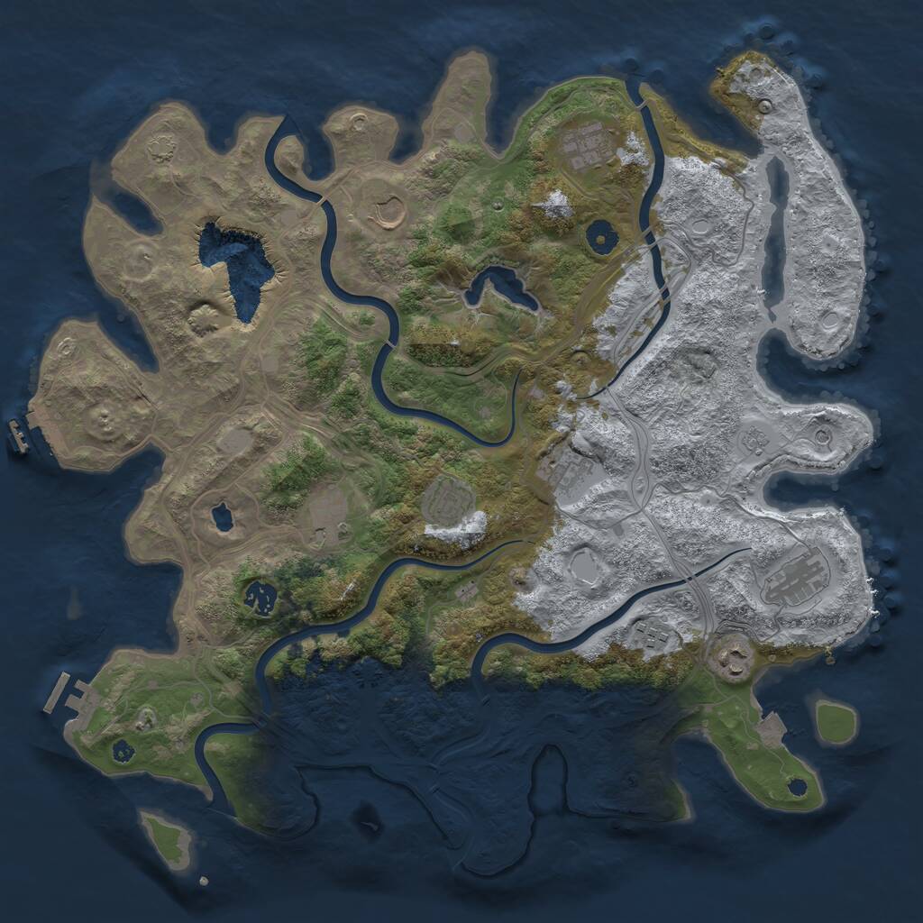 Rust Map: Procedural Map, Size: 4250, Seed: 2066071046, 15 Monuments