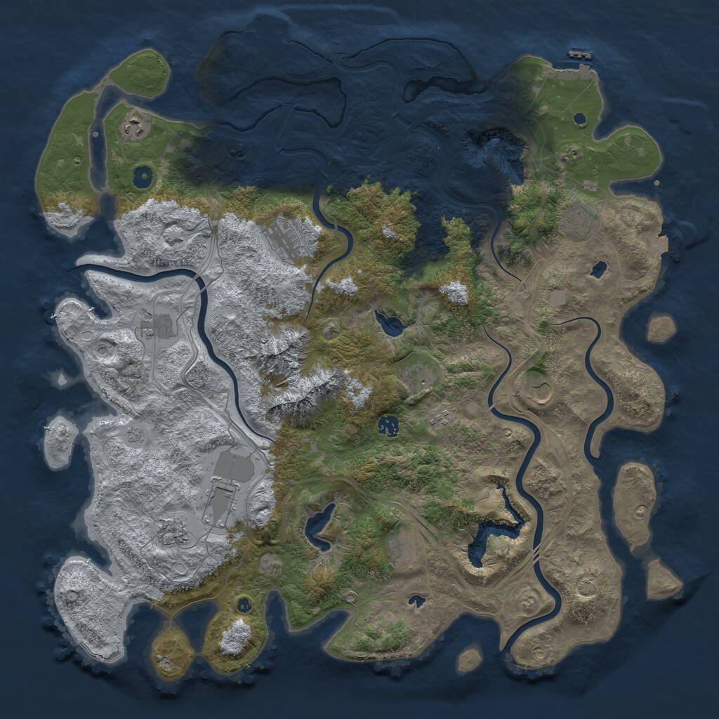 Rust Map: Procedural Map, Size: 5000, Seed: 774121506, 17 Monuments