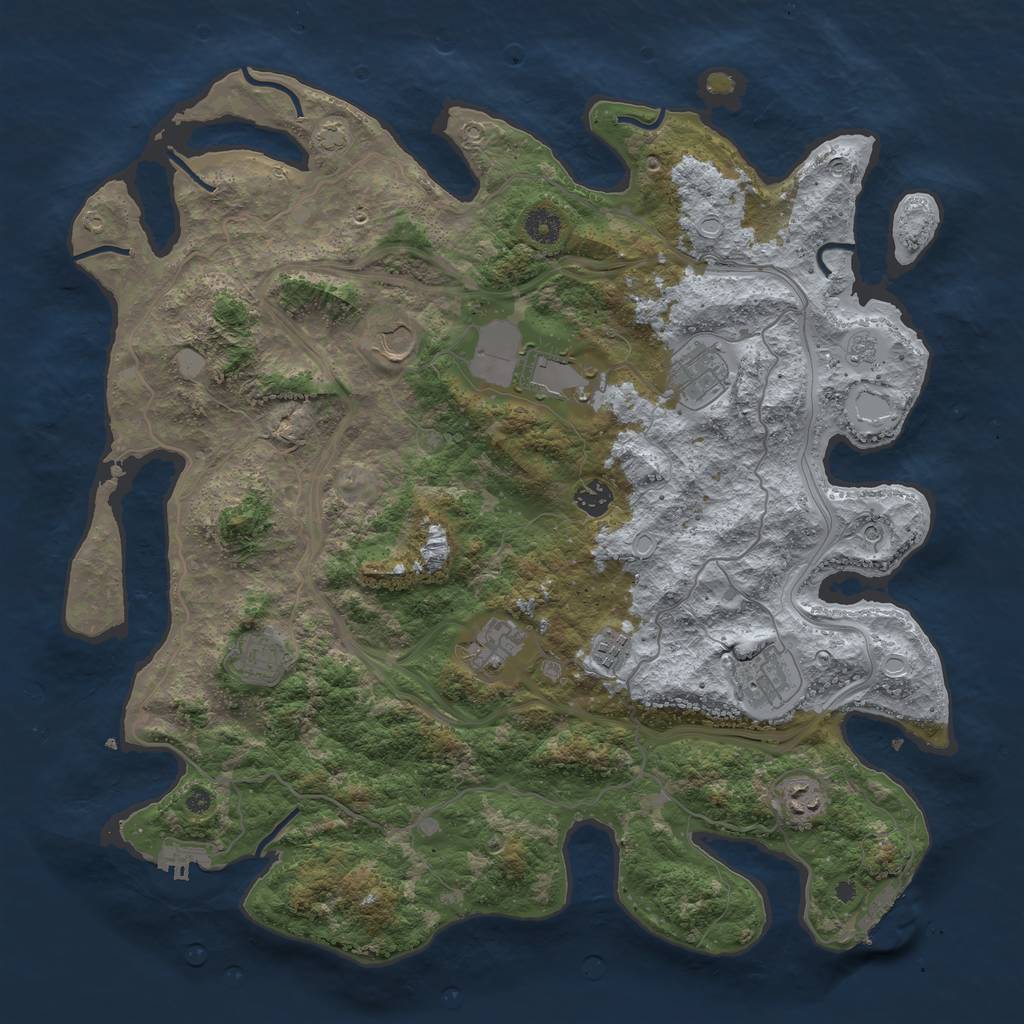 Rust Map: Procedural Map, Size: 4250, Seed: 244028918, 17 Monuments