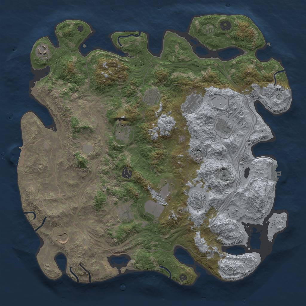 Rust Map: Procedural Map, Size: 4250, Seed: 299702208, 20 Monuments