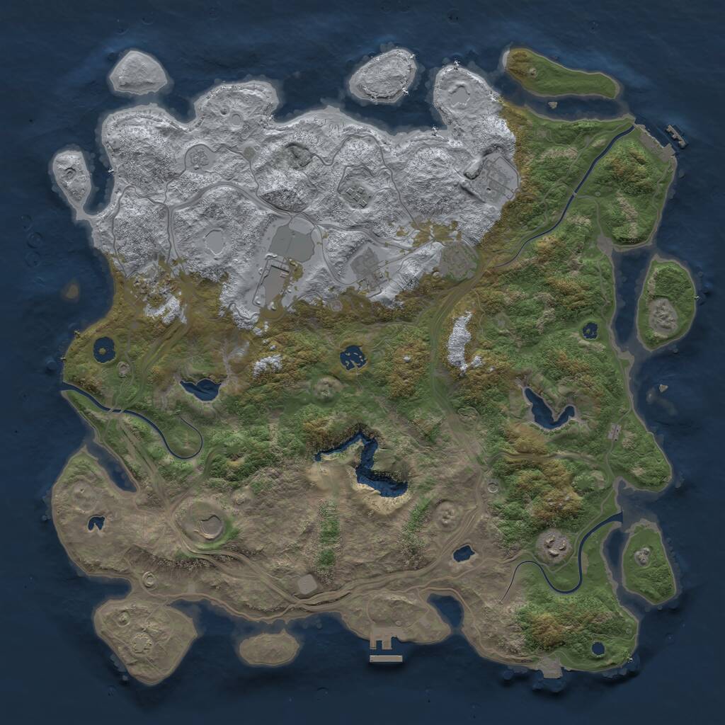 Rust Map: Procedural Map, Size: 4500, Seed: 540523443, 15 Monuments