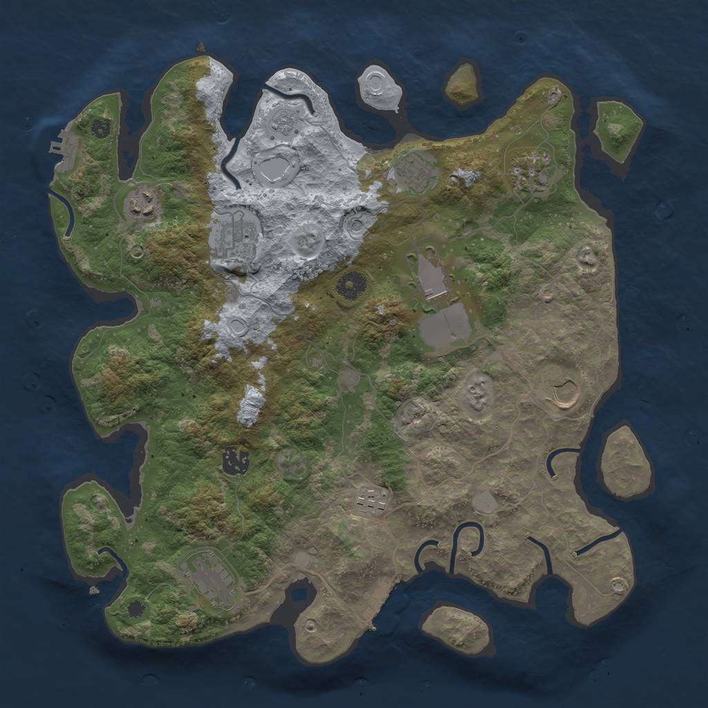 Rust Map: Procedural Map, Size: 3700, Seed: 1622936854, 18 Monuments