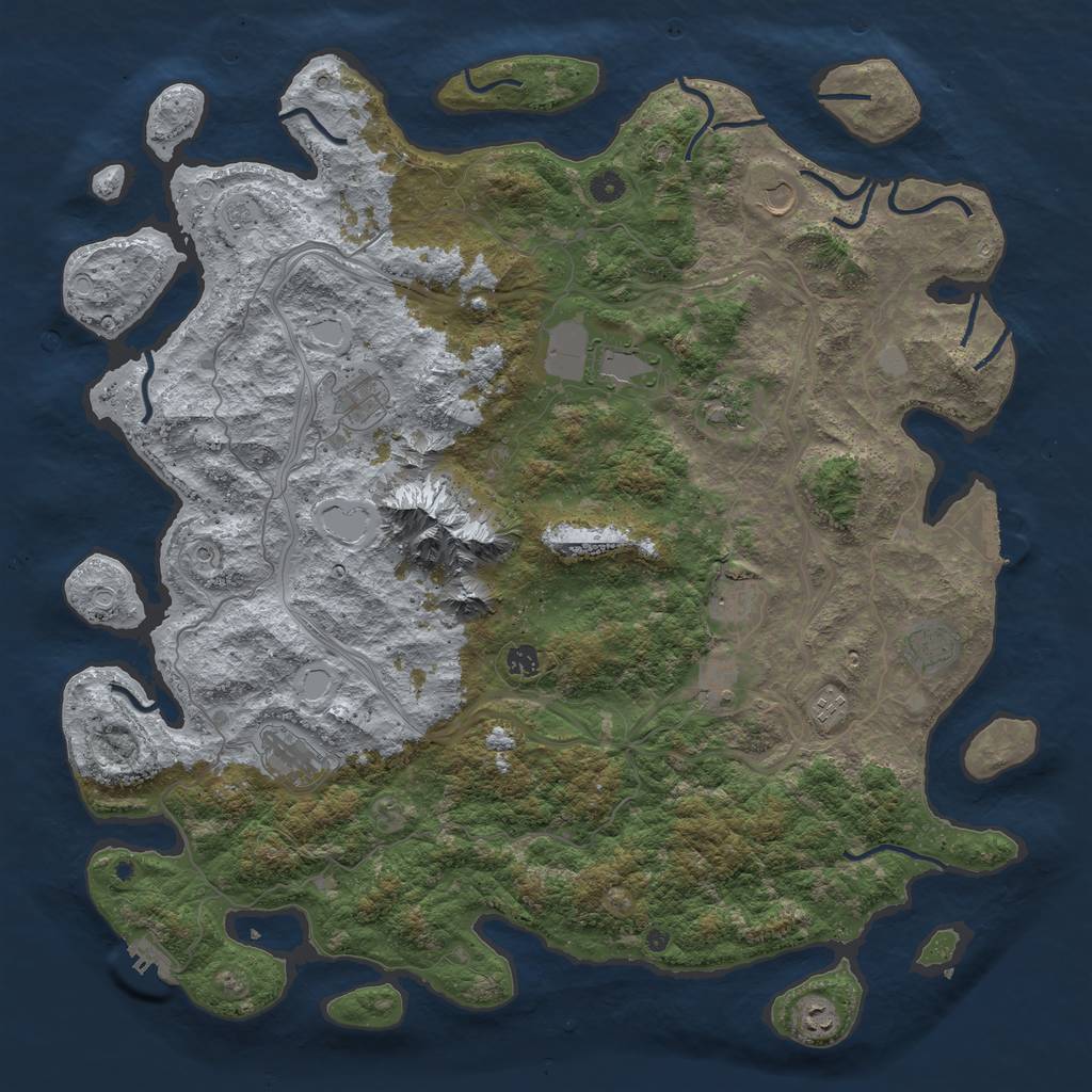 Rust Map: Procedural Map, Size: 5000, Seed: 648251, 20 Monuments