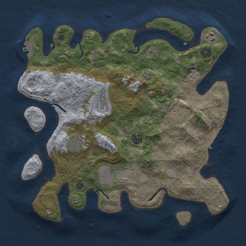 Rust Map: Procedural Map, Size: 3500, Seed: 1612741681, 15 Monuments