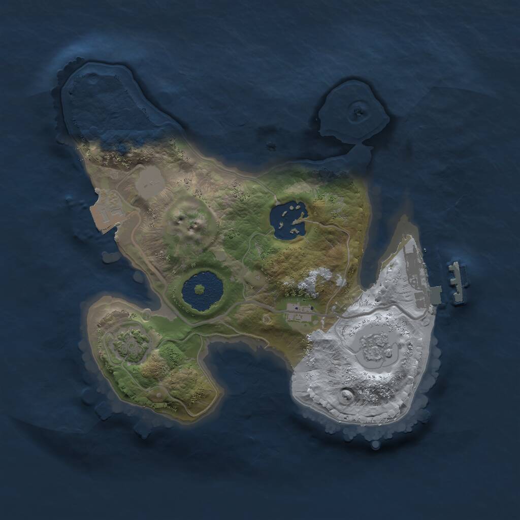 Rust Map: Procedural Map, Size: 2000, Seed: 96849920, 5 Monuments