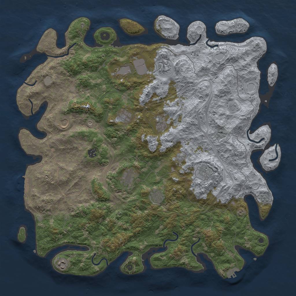 Rust Map: Procedural Map, Size: 4800, Seed: 20230201, 20 Monuments