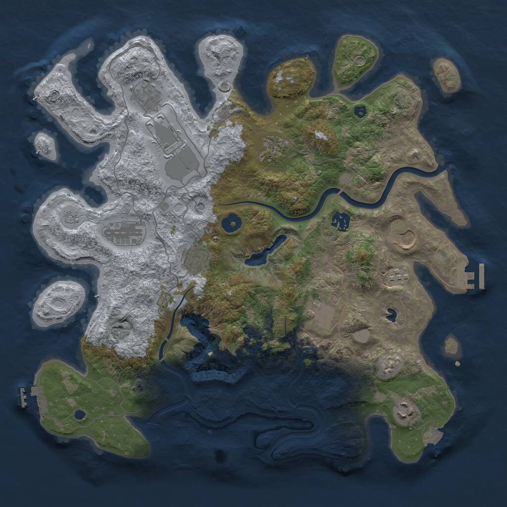Rust Map: Procedural Map, Size: 4000, Seed: 9419644, 16 Monuments