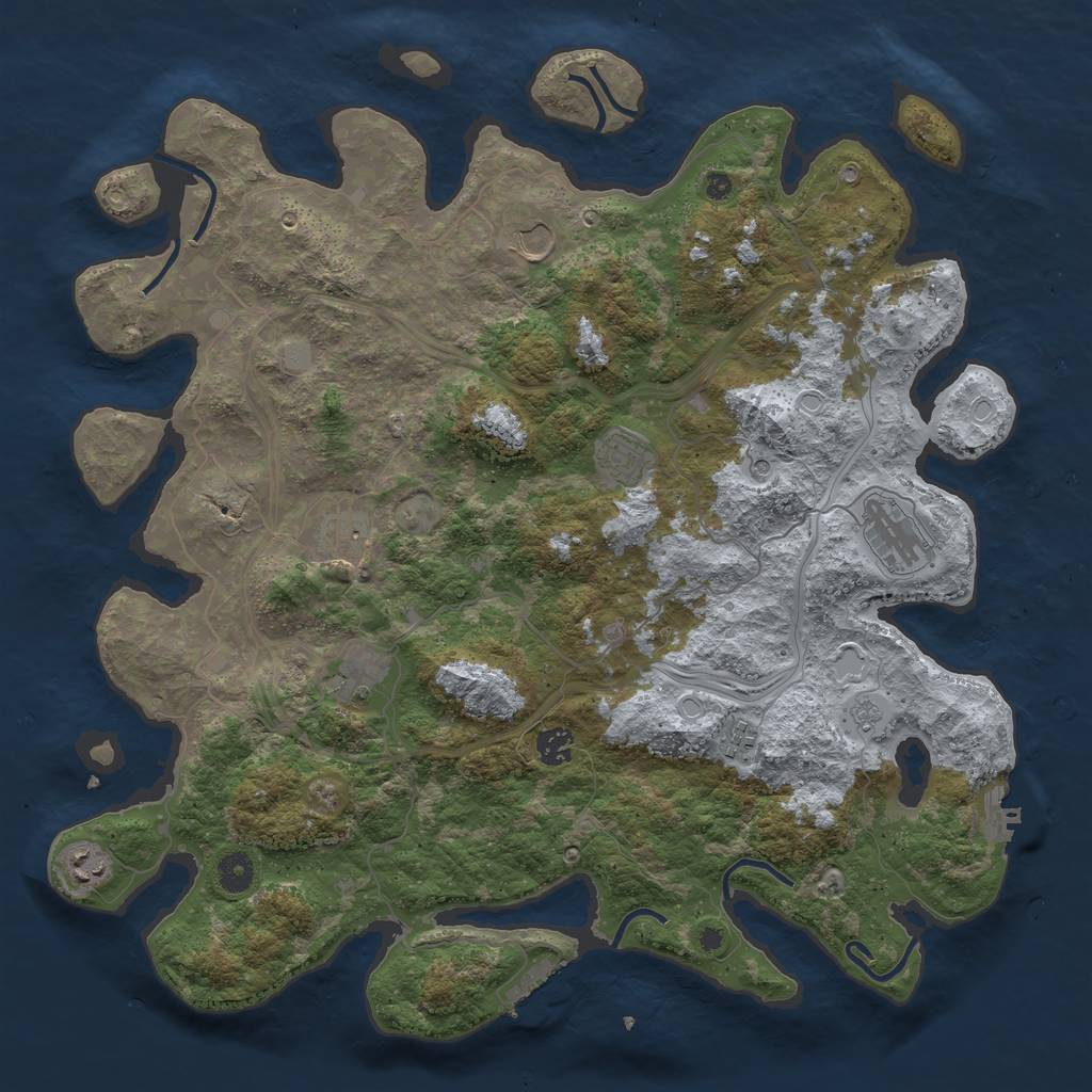 Rust Map: Procedural Map, Size: 4250, Seed: 1313418397, 17 Monuments