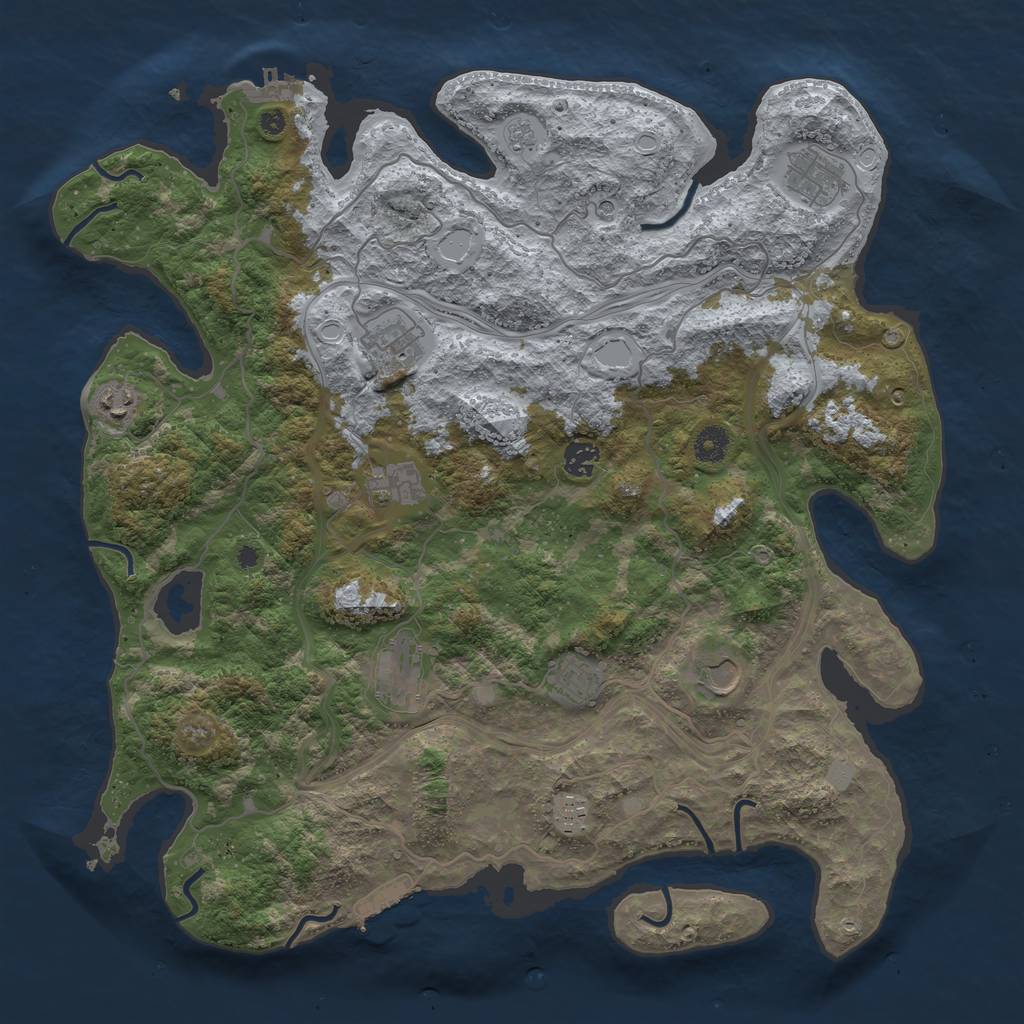 Rust Map: Procedural Map, Size: 4250, Seed: 15607925, 18 Monuments