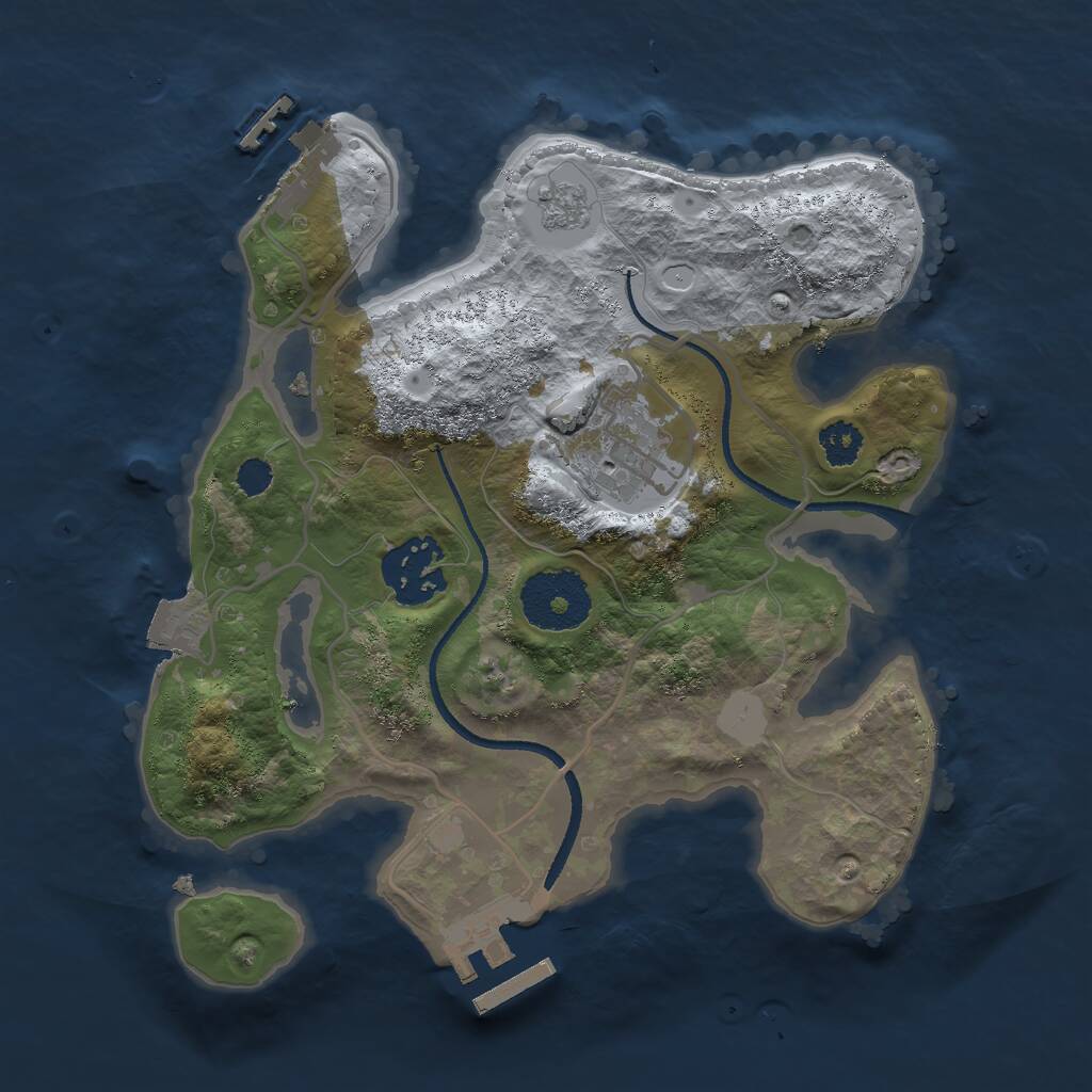 Rust Map: Procedural Map, Size: 2500, Seed: 1364382865, 6 Monuments
