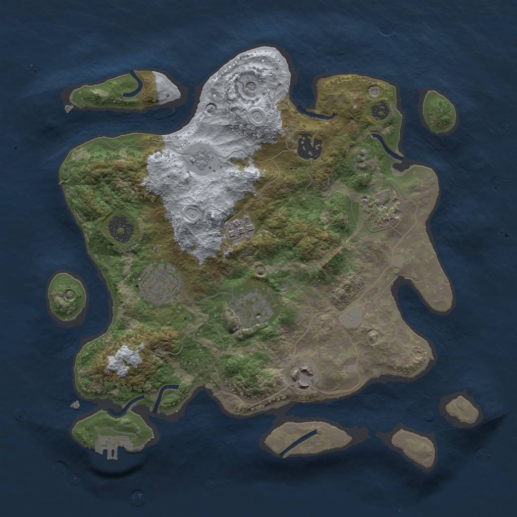 Rust Map: Procedural Map, Size: 3000, Seed: 49346561, 12 Monuments