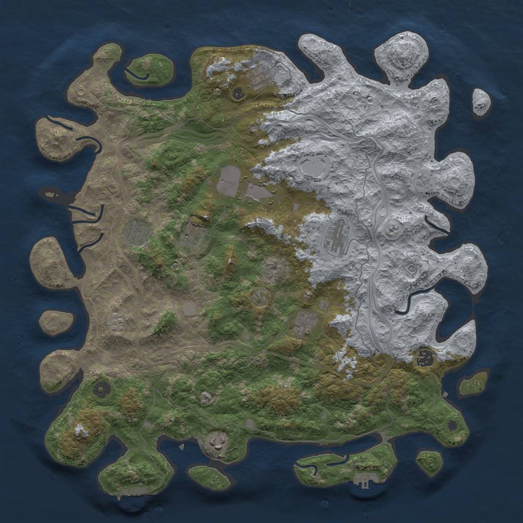 Rust Map: Procedural Map, Size: 4587, Seed: 40000, 18 Monuments
