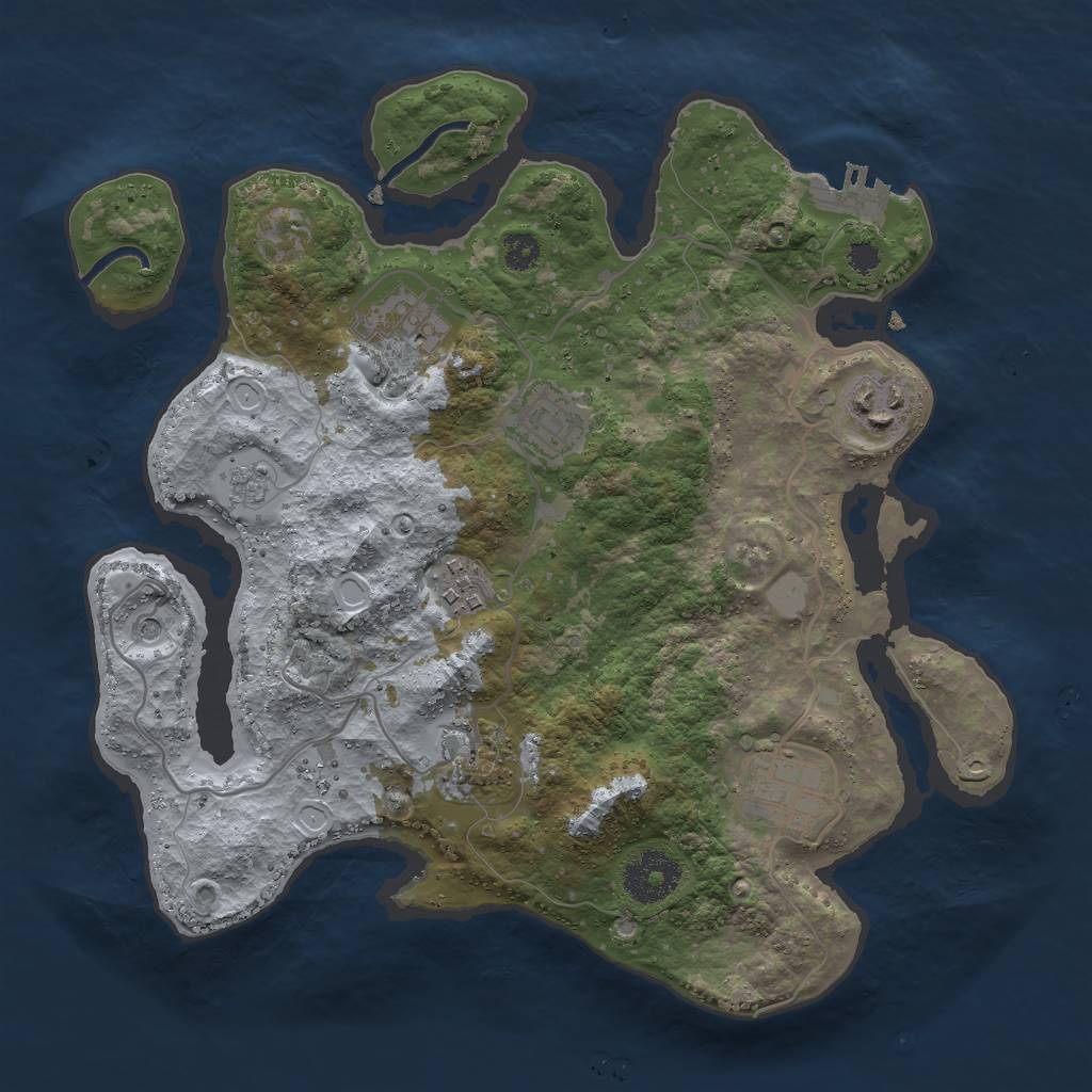 Rust Map: Procedural Map, Size: 3002, Seed: 478178404, 14 Monuments