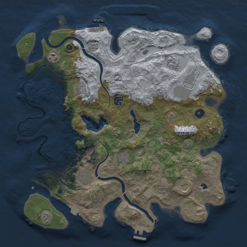 Rust Map: Procedural Map, Size: 4000, Seed: 232644, 15 Monuments