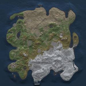 Thumbnail Rust Map: Procedural Map, Size: 3500, Seed: 1945808878, 18 Monuments