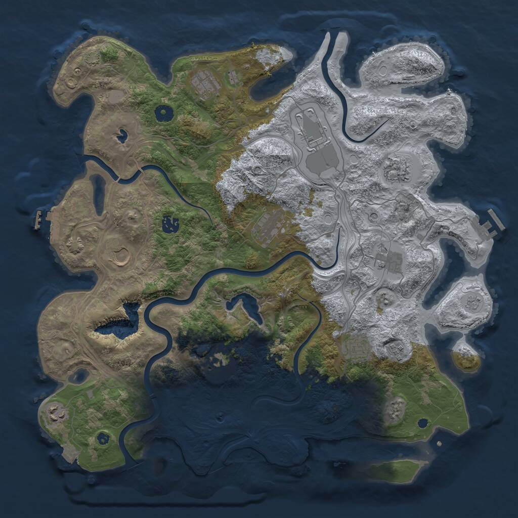 Rust Map: Procedural Map, Size: 4250, Seed: 1678840098, 17 Monuments