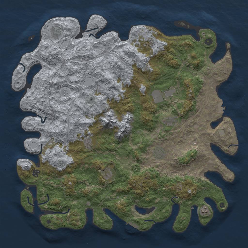 Rust Map: Procedural Map, Size: 5008, Seed: 338664240, 19 Monuments