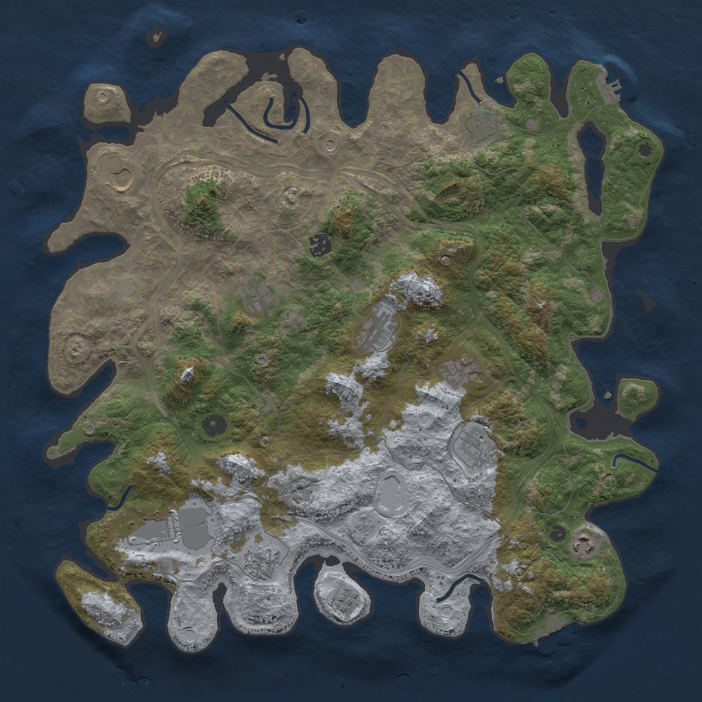 Rust Map: Procedural Map, Size: 4520, Seed: 593788, 18 Monuments