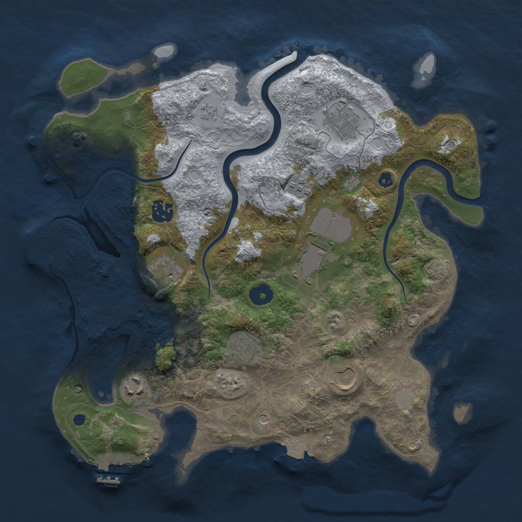 Rust Map: Procedural Map, Size: 3500, Seed: 4875208, 14 Monuments