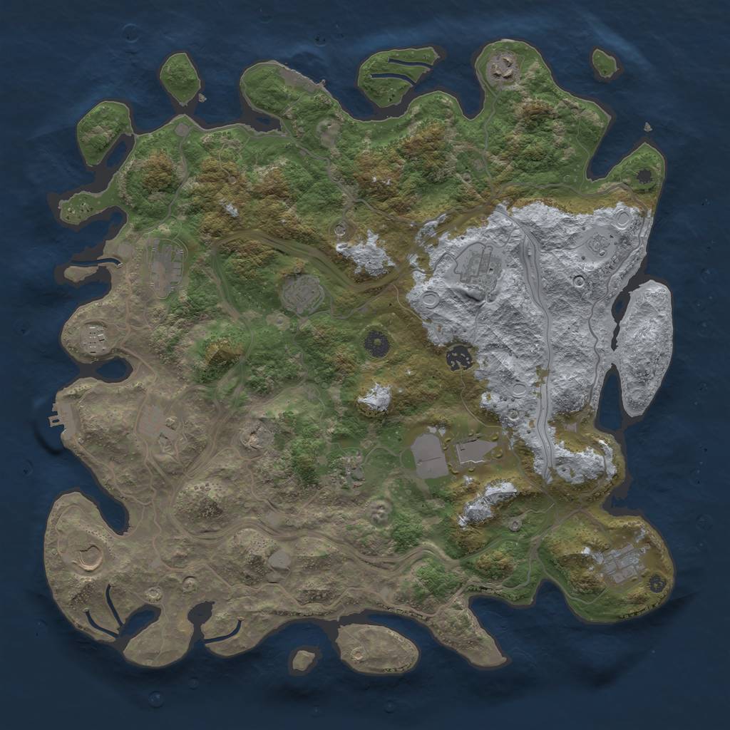 Rust Map: Procedural Map, Size: 4250, Seed: 451049837, 20 Monuments