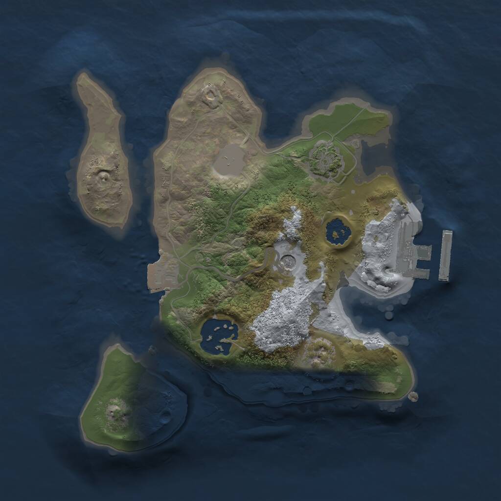 Rust Map: Procedural Map, Size: 2000, Seed: 109248, 5 Monuments