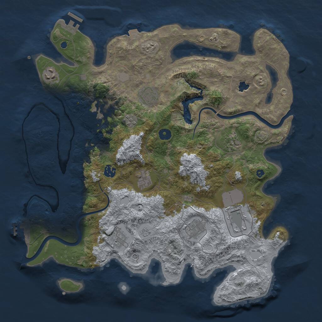 Rust Map: Procedural Map, Size: 4000, Seed: 20151231, 16 Monuments