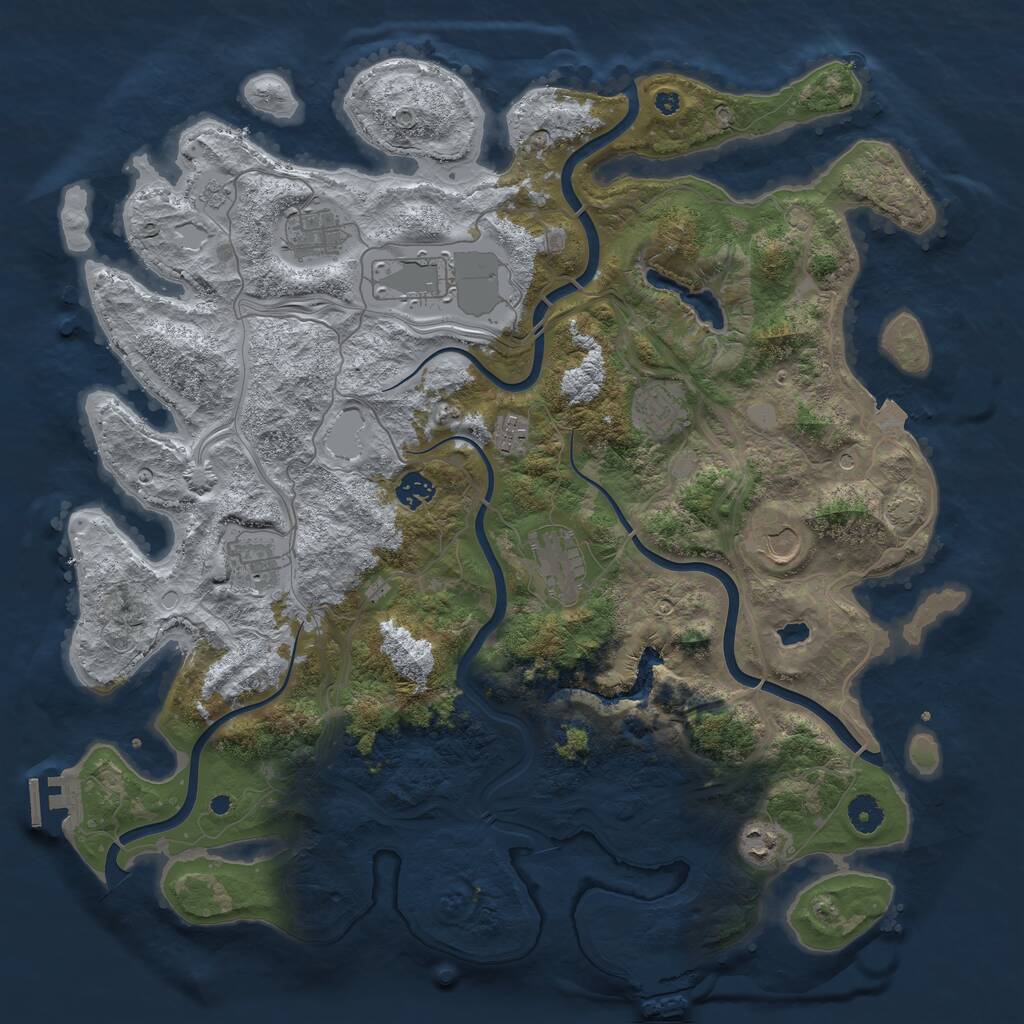 Rust Map: Procedural Map, Size: 4250, Seed: 10107, 15 Monuments