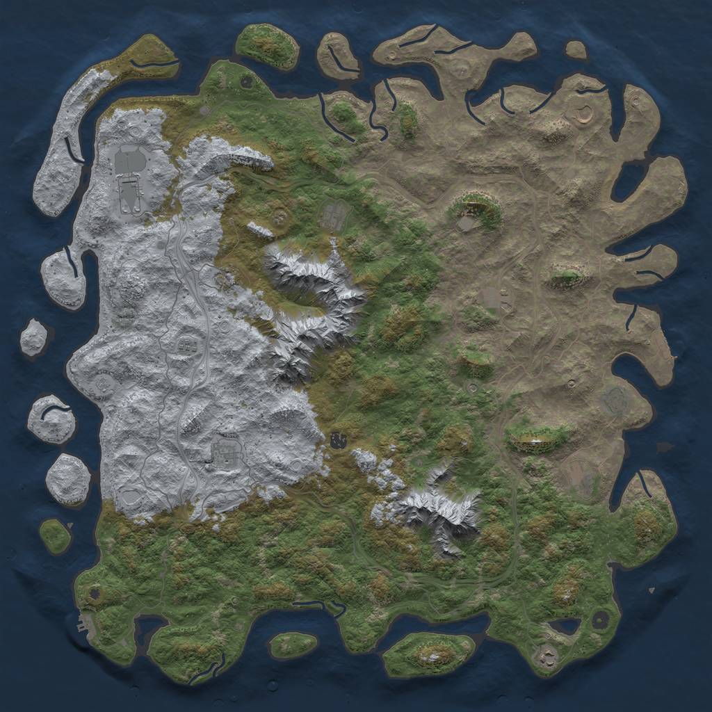 Rust Map: Procedural Map, Size: 6000, Seed: 317728520, 20 Monuments