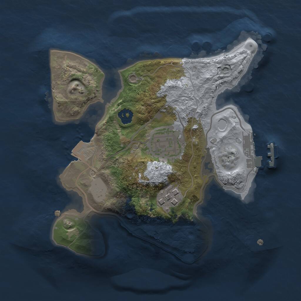 Rust Map: Procedural Map, Size: 2000, Seed: 1539069753, 4 Monuments