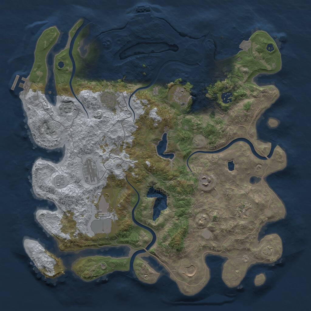 Rust Map: Procedural Map, Size: 4000, Seed: 1035053787, 15 Monuments