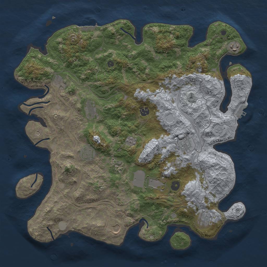 Rust Map: Procedural Map, Size: 4250, Seed: 894703044, 20 Monuments