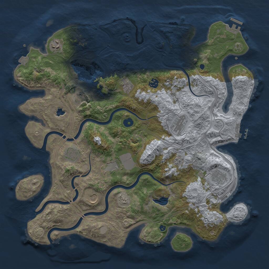 Rust Map: Procedural Map, Size: 4250, Seed: 894703044, 16 Monuments
