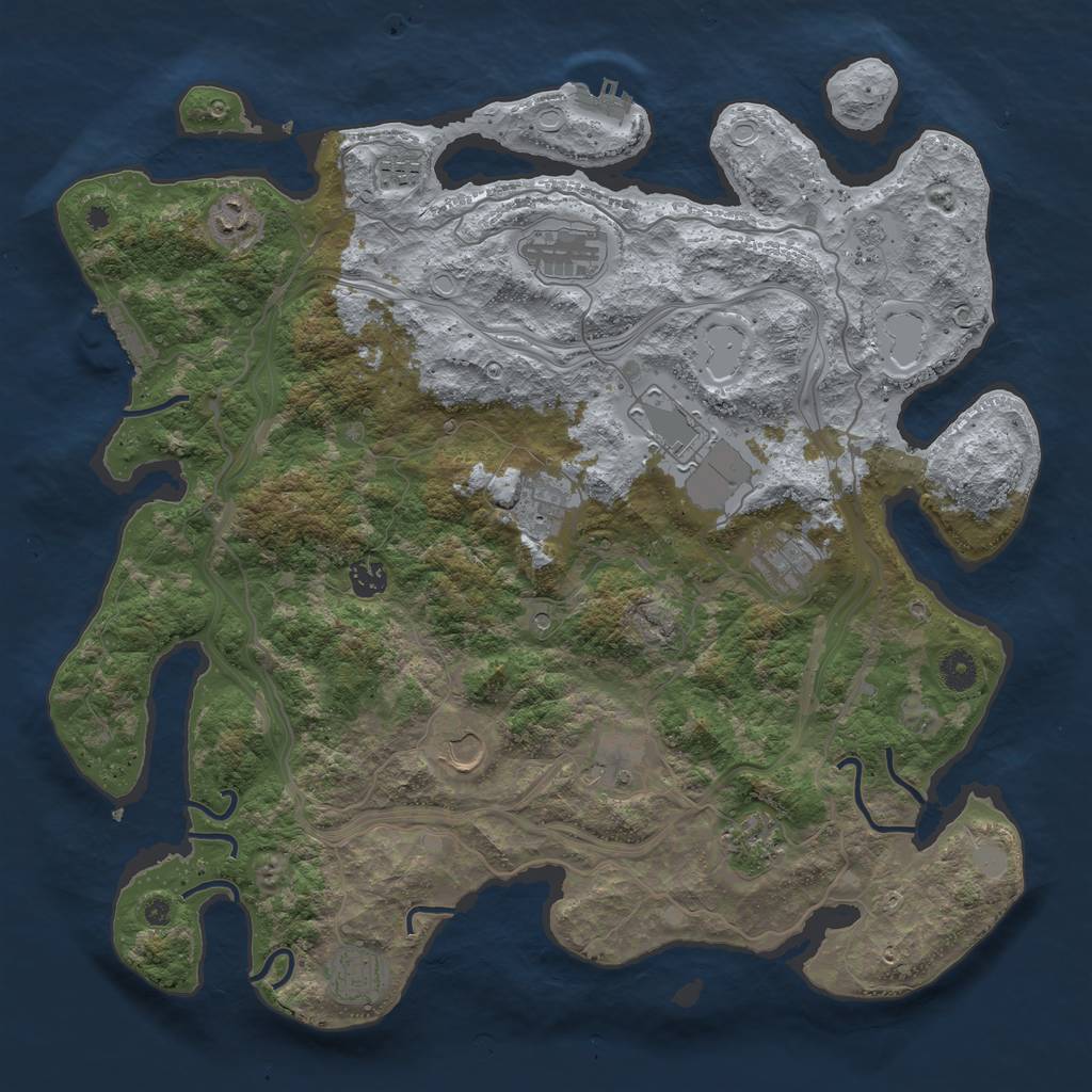 Rust Map: Procedural Map, Size: 4250, Seed: 887001107, 20 Monuments