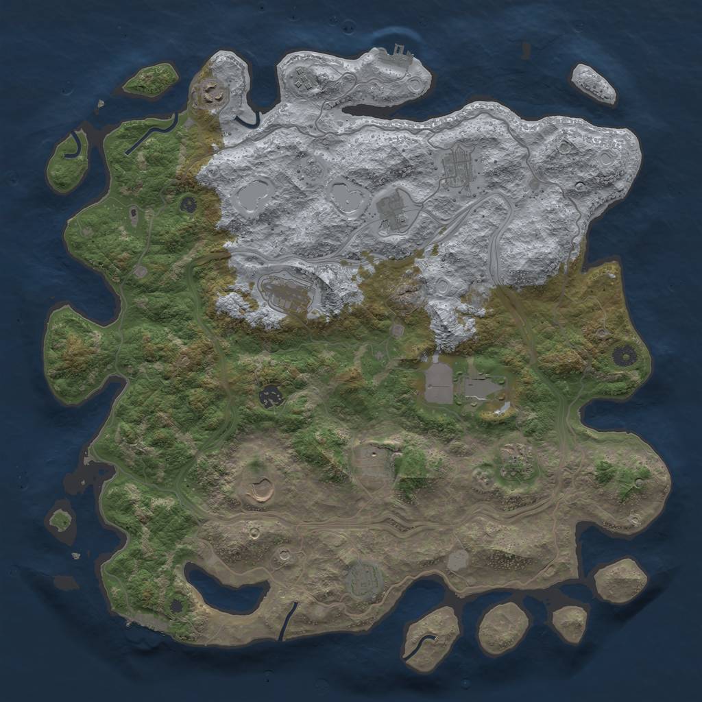 Rust Map: Procedural Map, Size: 4500, Seed: 9786, 20 Monuments