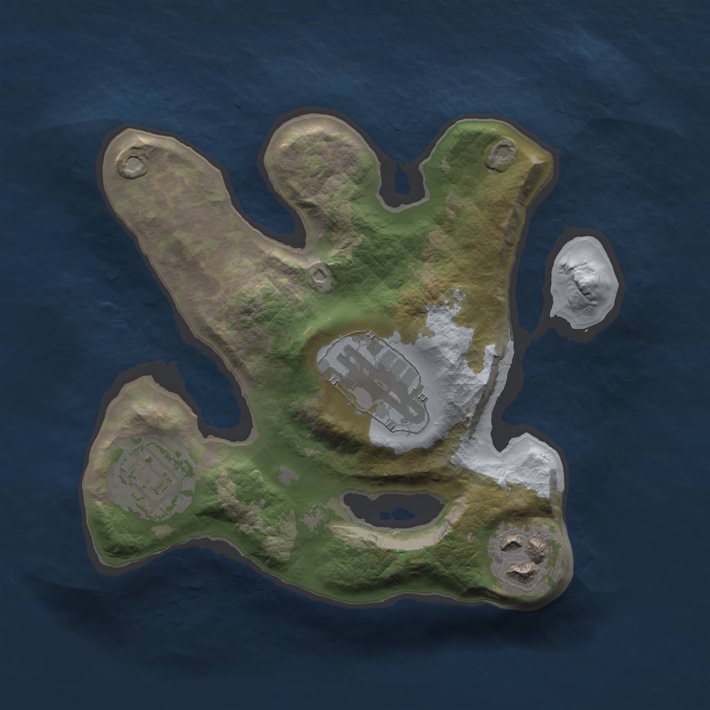 Rust Map: Barren, Size: 2000, Seed: 6981720, 5 Monuments