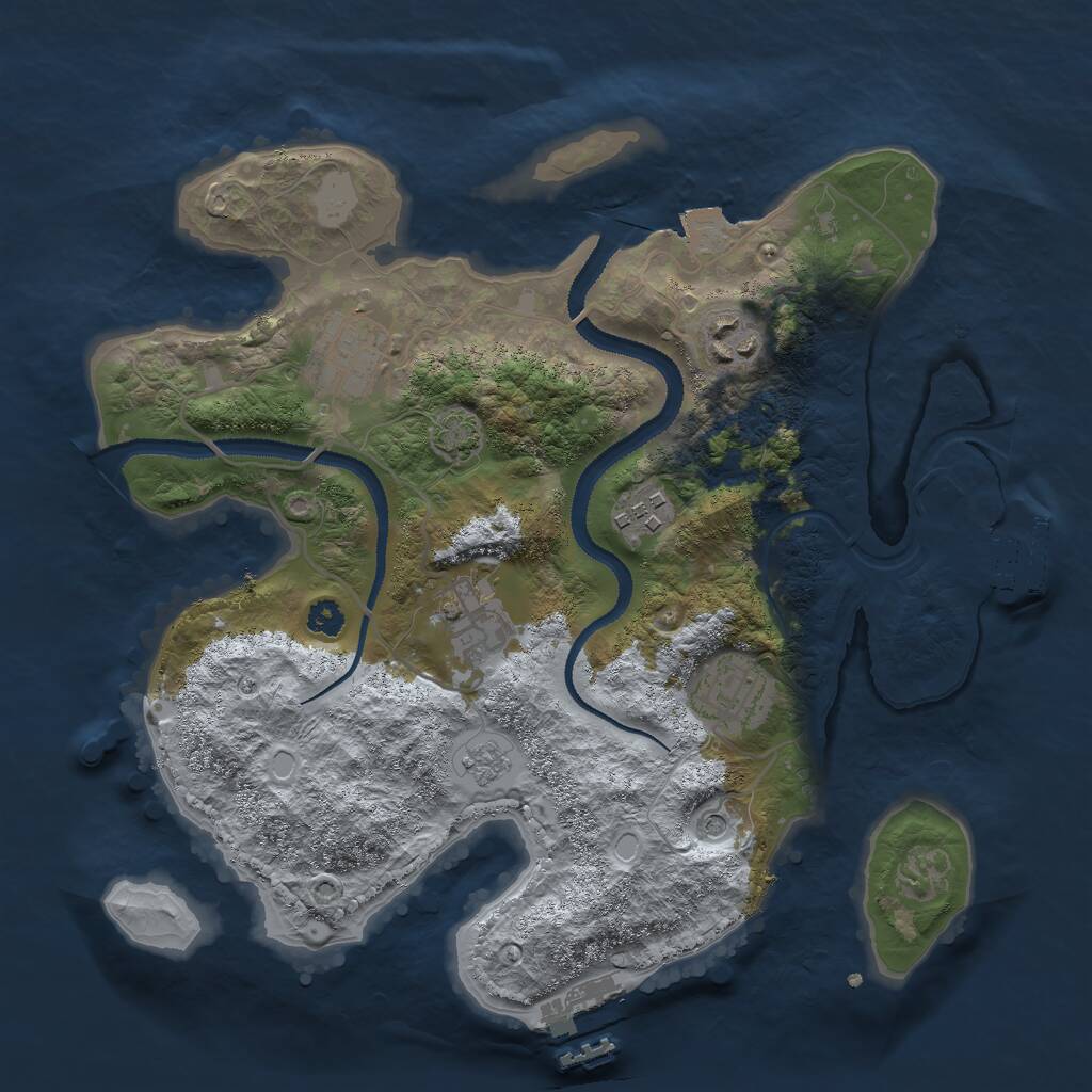Rust Map: Procedural Map, Size: 3000, Seed: 7162810, 11 Monuments