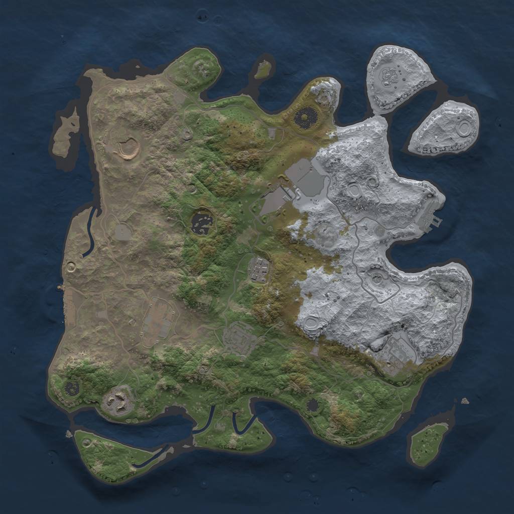 Rust Map: Procedural Map, Size: 3500, Seed: 211153713, 15 Monuments