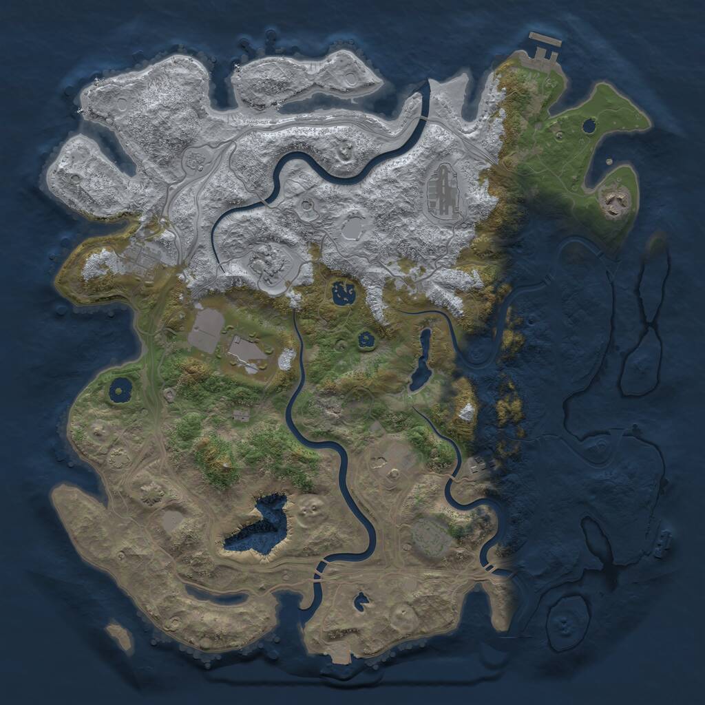 Rust Map: Procedural Map, Size: 4300, Seed: 1459775357, 15 Monuments