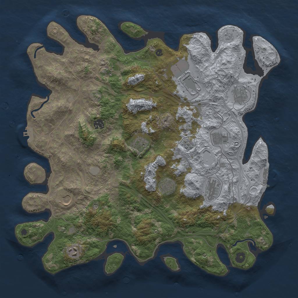 Rust Map: Procedural Map, Size: 4250, Seed: 1117494337, 20 Monuments
